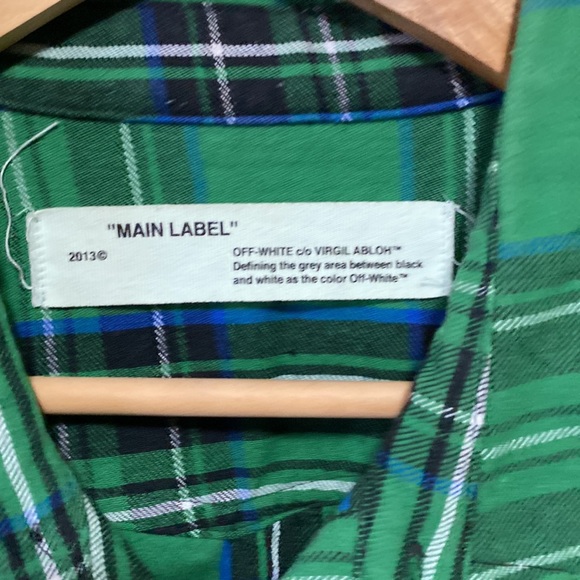 Rare Authentic Off white spray green flannel - Picture 3 of 5